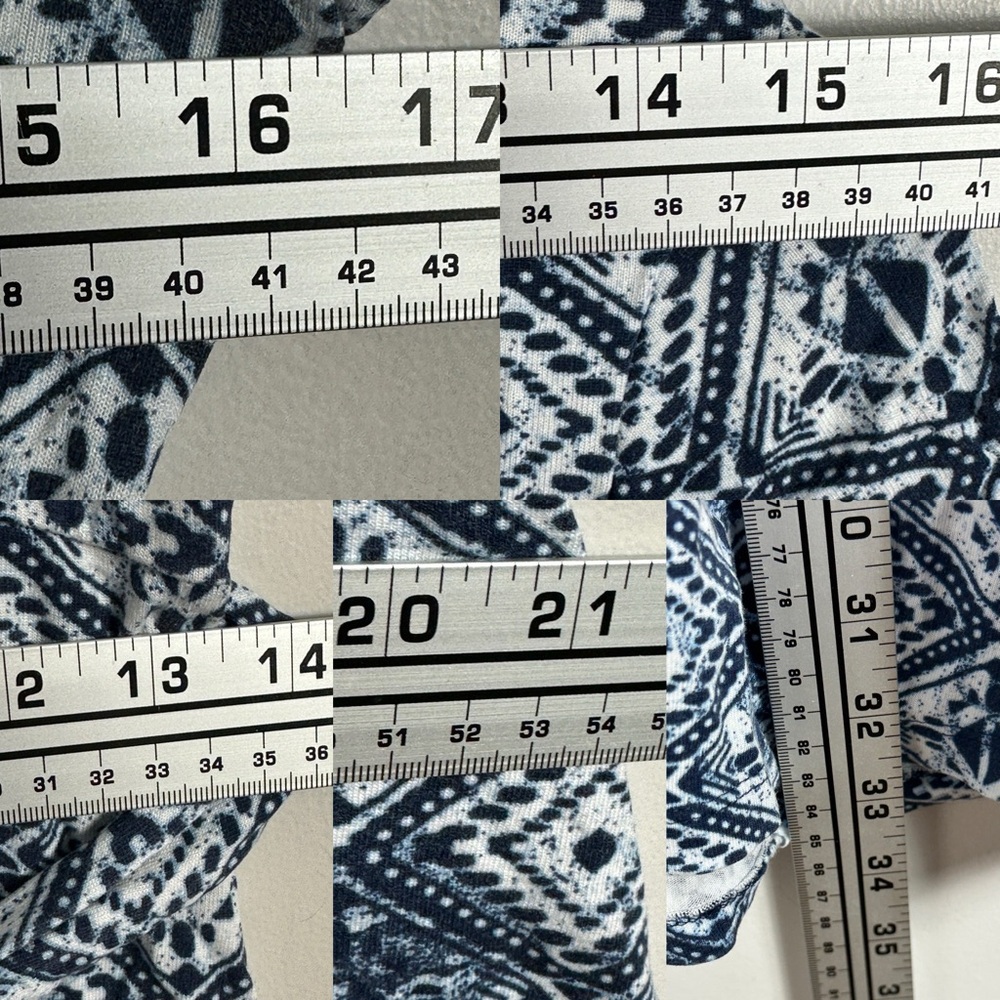 FatFace United Kingdom Blue Printed Short Sleeve Mini‎ Dress Size 6 V-Neck Boho - Picture 12 of 13